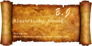 Bisztriczky József névjegykártya
