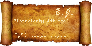 Bisztriczky József névjegykártya