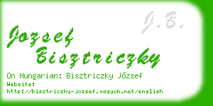 jozsef bisztriczky business card