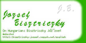 jozsef bisztriczky business card